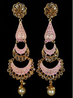 Reverse Ad Earrings With Meenakari Work